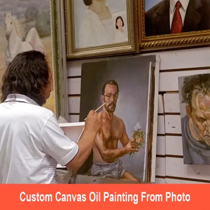 Peinture à l'huile personnalisée peinte à la main, art professionnel, peintures de portrait de famil