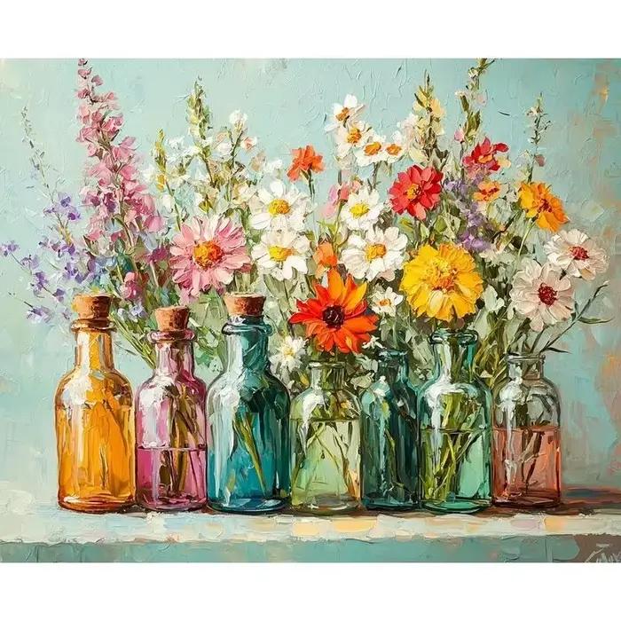 Kit de peinture à l'huile par numéros, paysage de jardin, décoration murale faite à la main, cadeau