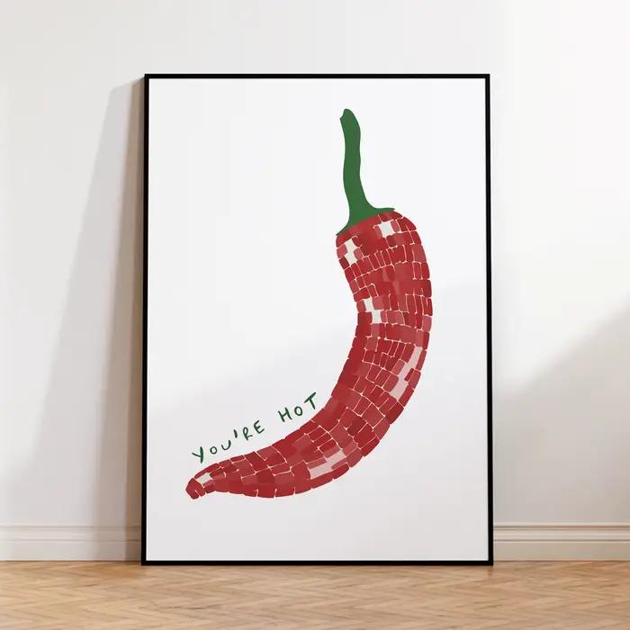Chic vous êtes chaud rouge Chili poivre mur Art imprime toile peinture affiche photo pour salon lit