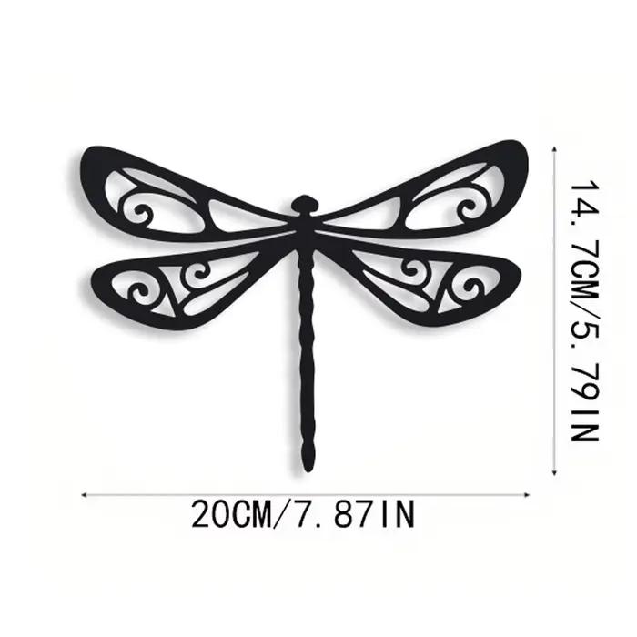 Décoration murale libellule, décoration libellule en métal noir, décoration extérieure libellule en