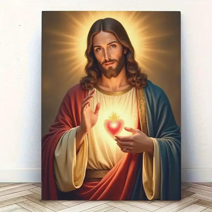 Art mural en métal du Sacré-Cœur de Jésus, affiche en aluminium, décoration religieuse pour la maiso