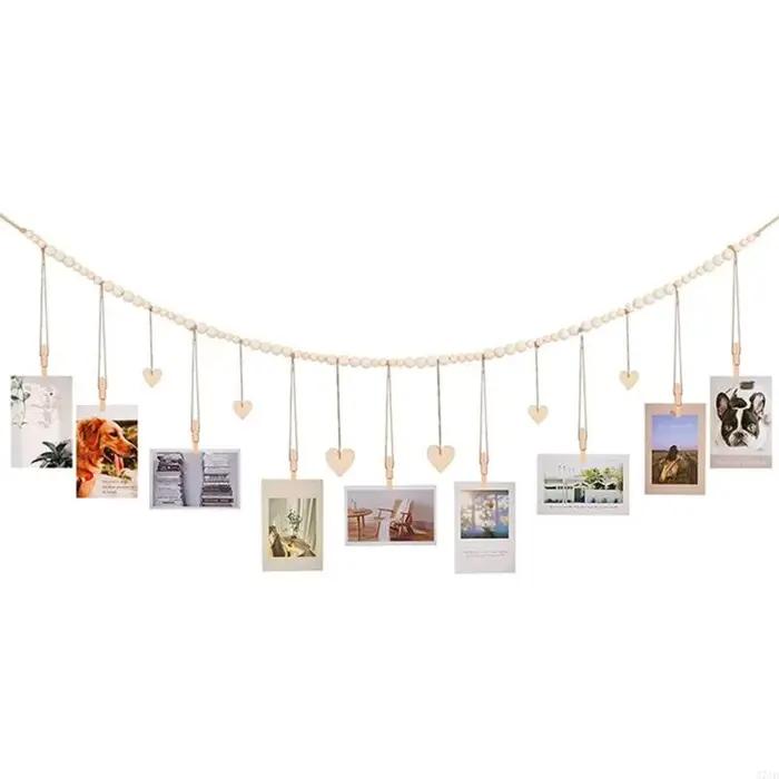 Présentoir photos suspendu avec Clip, cadre Photo, décorations murales, cintres pour photos, décorat