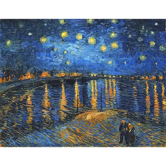 Peinture sur toile de Van Gogh Nuit étoilée, célèbre, Impression des douanes, Art mural pour salon,