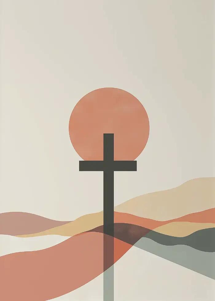 Illustration chrétienne moderne, cadeau de baptême, verset de la Bible, croix, toile murale, affiche