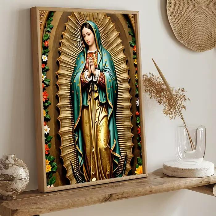 Peinture de la Vierge de Guadalupe, calligraphie, esthétique moderne, impression sur toile, décorati