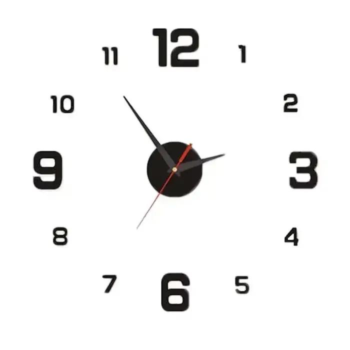Horloge murale lumineuse 3D sans cadre en acrylique, horloge numérique autocollante, horloge muette