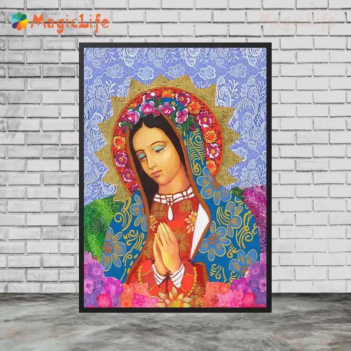 Toile d'art mural avec ange gardien et vierge De Guadalupe, peinture, décoration De la maison, affic