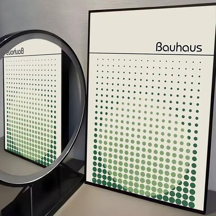 B-Bauhaus – affiche moderne de lignes de couleur verte, autocollants muraux décoratifs Premium, pour