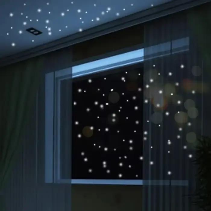 Autocollants muraux lumineux en vinyle, 407 pièces, décoration murale, étoile qui brille dans la nui