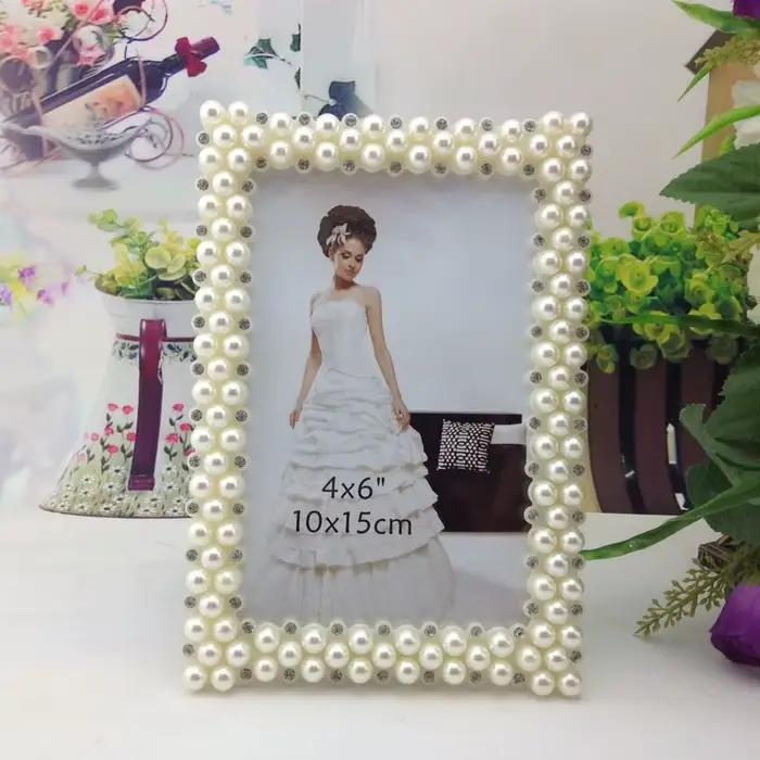 Cadre photo imitation perles style bohémien, cadre photo mural pour mariage, anniversaire, chambre à