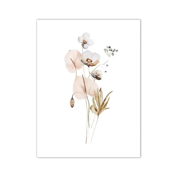 Bouquet Floral aquarelle Art peinture japonais Ikebana fleurs mur photos minimaliste affiche toile i