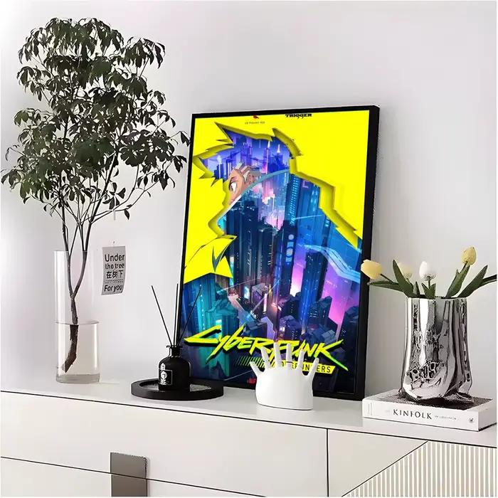C-cyberpunk Edgerunners affiche HD art collant mur étanche maison salon chambre bar décoration esthé