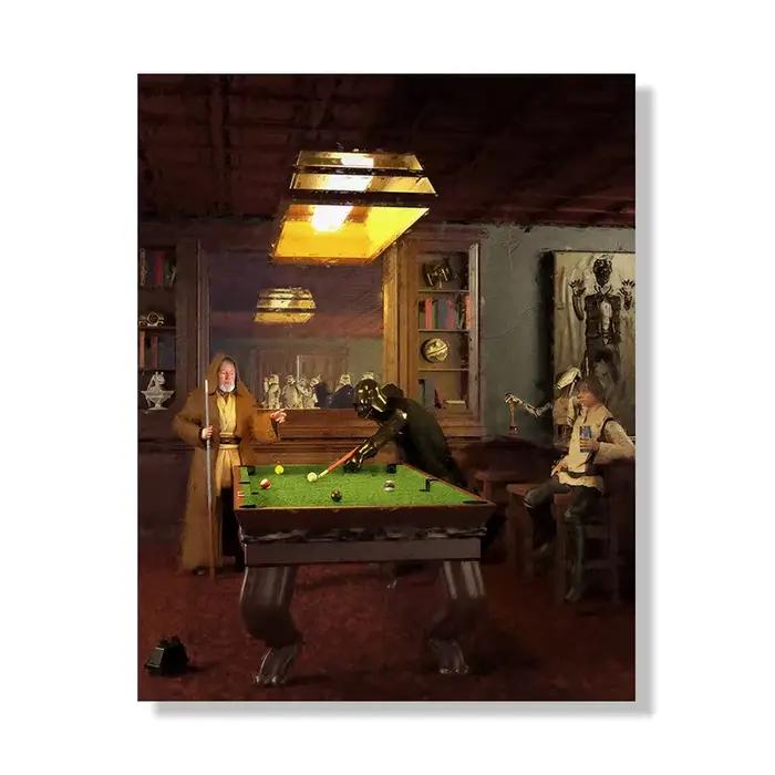 Affiche d'art Star Wars Storm Trooper Darts, Peinture à l'huile, Décoration amusante pour bureau mas