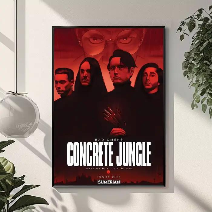 B-Bad Omens – affiche de bande métallique avec imprimés, décoration de maison, chambre à coucher, sa