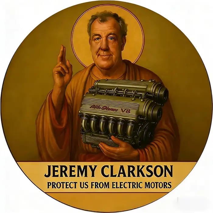 Affiche vintage en métal représentant la voiture de course de Jeremy Clarkson, conçue pour la décora