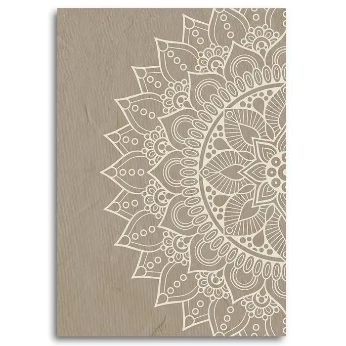 Toile de peinture de Mandala bohème Beige, Art mural, images de fleurs abstraites de Lotus, affiche