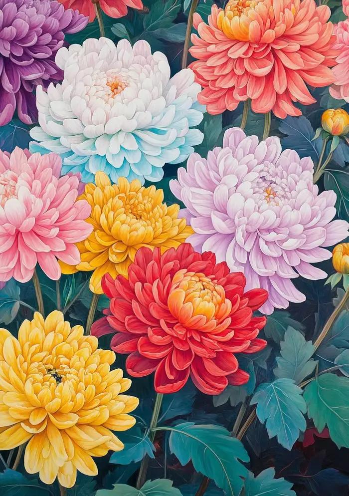 RUOPOTY peinture par numéro 40x50 cm avec cadre fleurs colorées peint à la main peinture à l'huile s