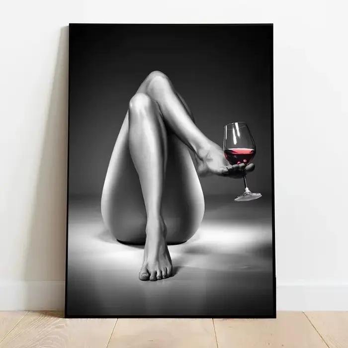 Affiche murale femme nue sexy, peinture murale noir et blanc, décoration moderne pour la maison, ima