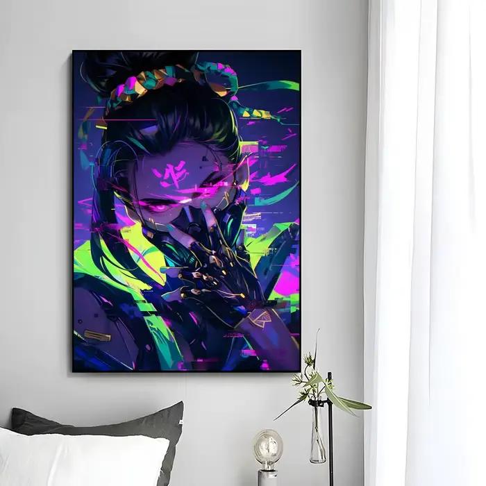 Affiche cool C-Cyberpunk G-Girl, art HD, autocollant mural imperméable, décoration esthétique pour l