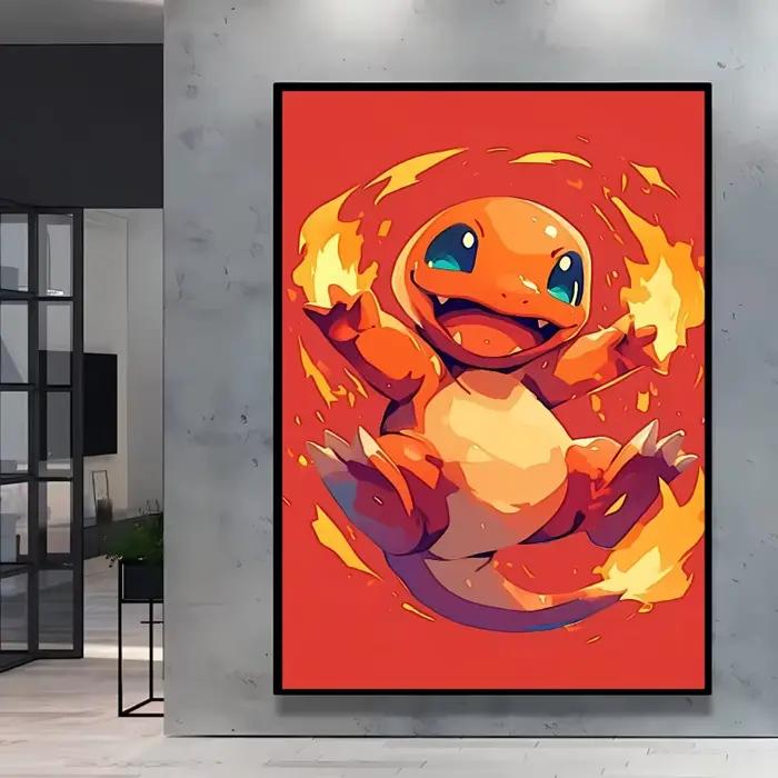 Peintures sur toile d'anime japonais, affiche Pokemon Pikachu, image de personnage de dessin animé,