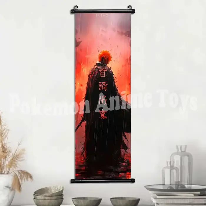 Peinture murale suspendue à l'eau de javel, images Kurosaki Ichigo, toile imprimée en défilement, af