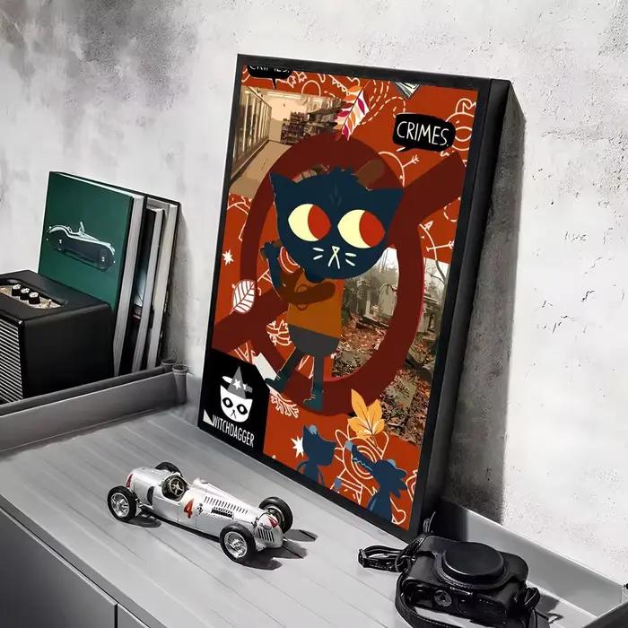 Autocollants d'affiche de dessin animé Night in the W-Woods, peinture murale, décor auto-adhésif pou