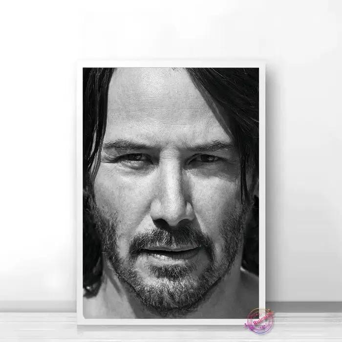 Affiche de Keanu Reeves, peinture sur toile, image en soie, décoration murale, cadeau pour la maison