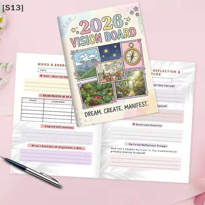Planificateur d'objectifs et tableau de vision 2026 : Manifestez votre vie idéale avec une planifica