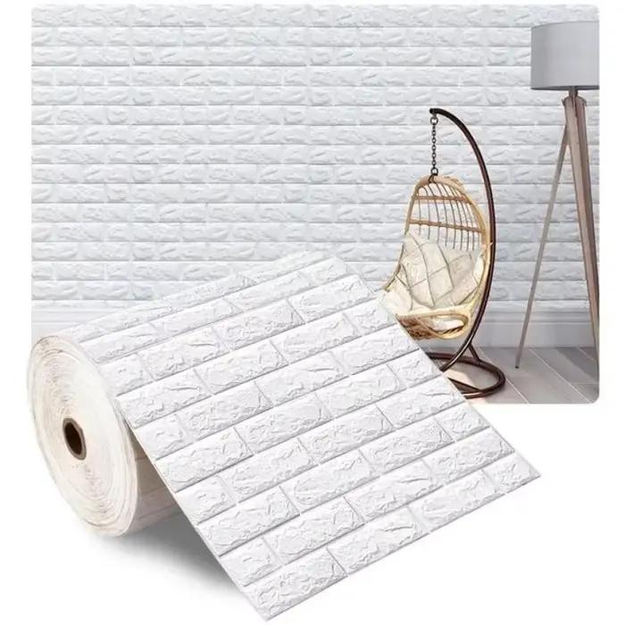 Papier peint auto-adhésif 3D imperméable, autocollants muraux en brique, salon, chambre à coucher, d