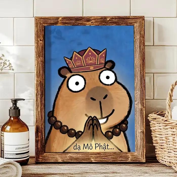 Peinture de dessin animé Kicapara simple et mignonne, images de calligraphie, décoration murale inté