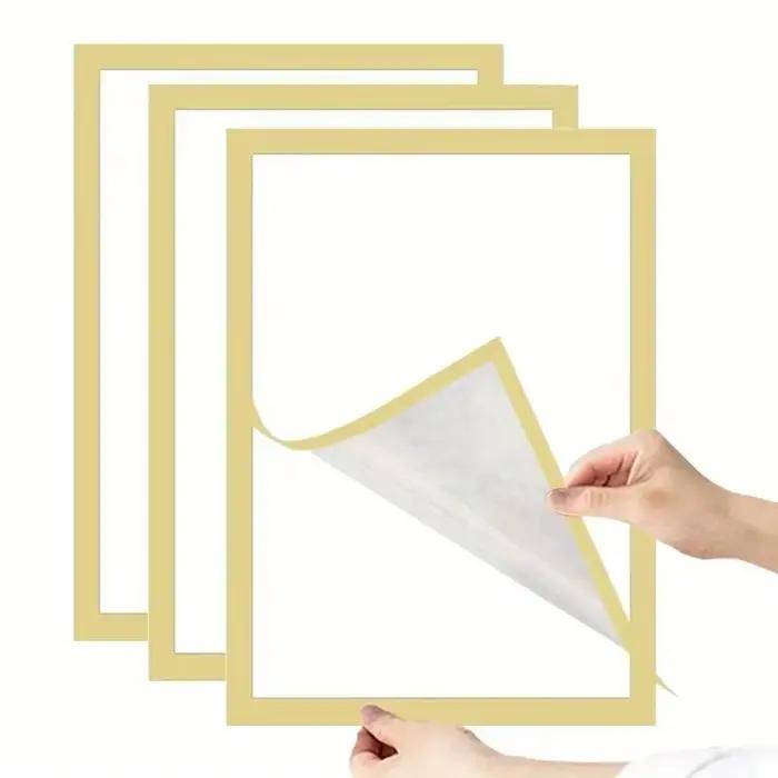 Cadre mural magnétique 3 pièces, auto-adhésif et amovible pour Notes de Photos, décor minimaliste no