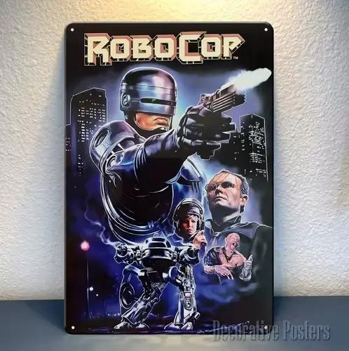 Affiche en métal Robocop - Plaque en métal rétro sur le thème du cinéma - Taille : ()