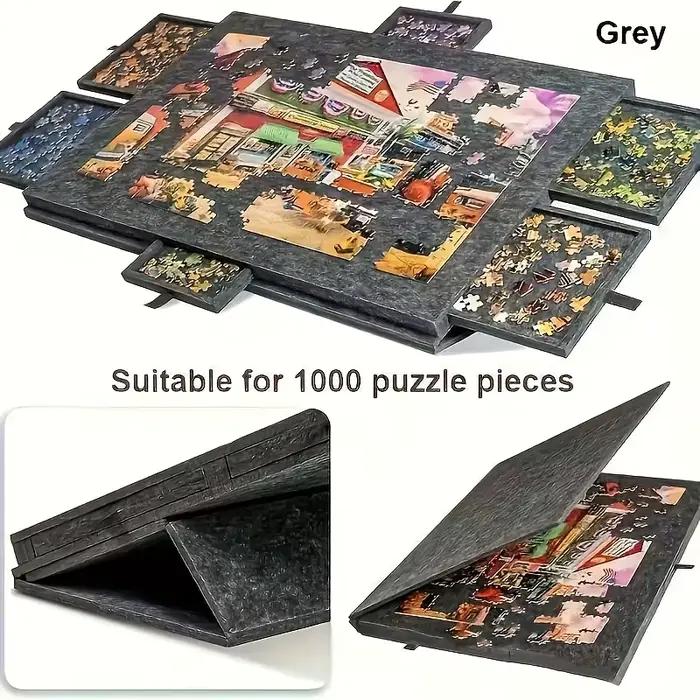 1 ensemble de planches de Puzzle décoratives 6 en 1, bureau de Puzzle inclinable avec 6 tiroirs, peu