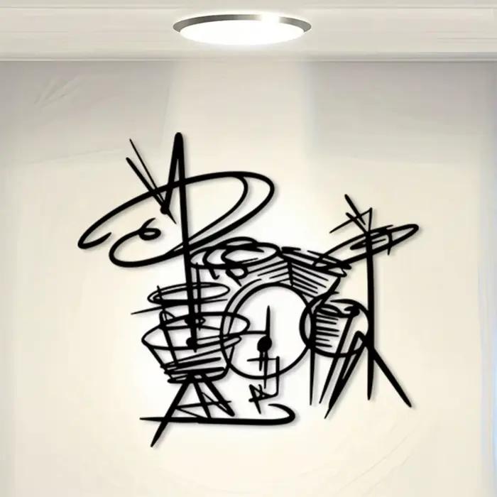Étagère murale en métal en forme de tambour antirouille : décor moderne pour studio de musique, cade