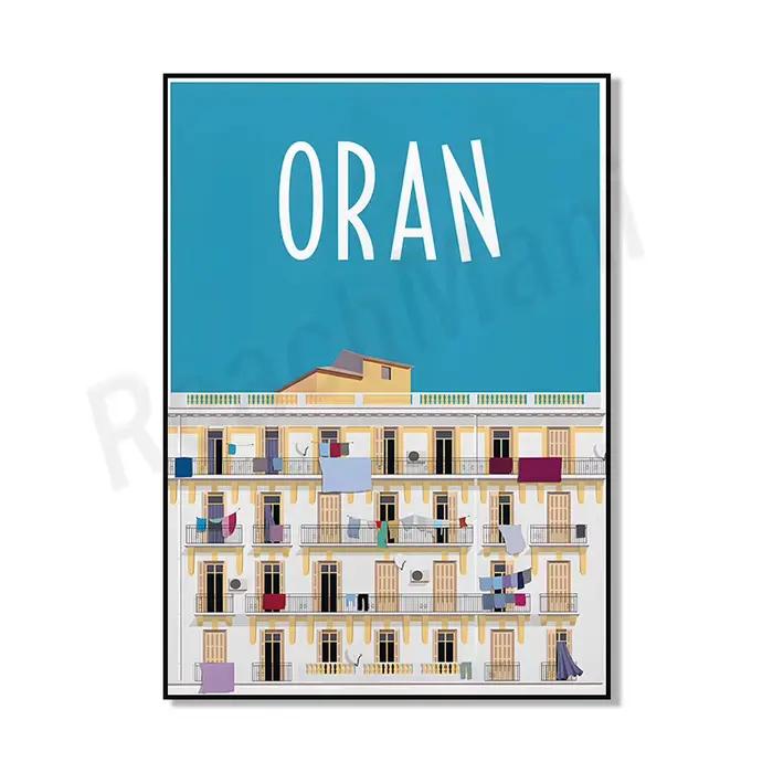 Affiche Algérie, affiche Algiers minimaliste, paysage Algiers Kas, art mural Algérie, décoration de