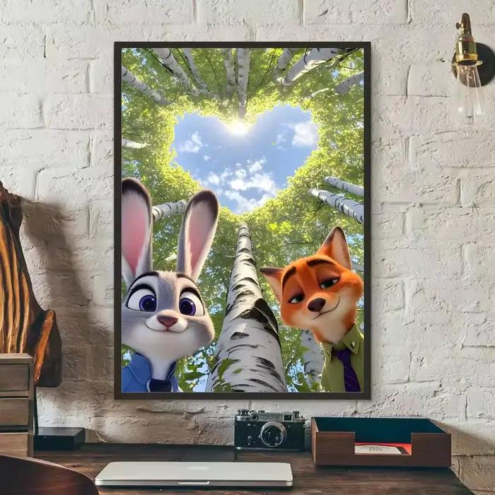 MINISO z-zootopie affiche de dessin animé autocollant Mural amovible auto-adhésif Art Mural maison b