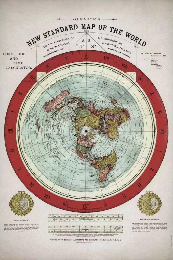 Carte de la terre plate imprimée, affiche en soie, peinture murale, décoration de maison