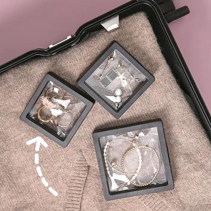 Boîte d'exposition à cadre flottant 3D, 10 pièces, présentoir à bijoux, boîte-cadeau ombre, porte-an