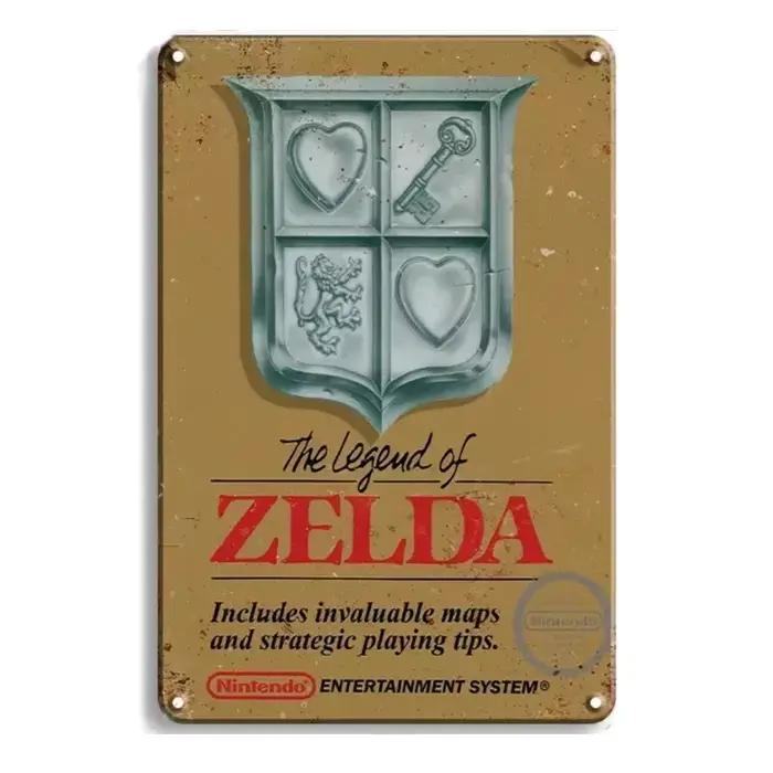 Plaque Murale Métallique Rétro de Jeu Vidéo, Décoration Murale Vintage pour Bar, Club et Maison