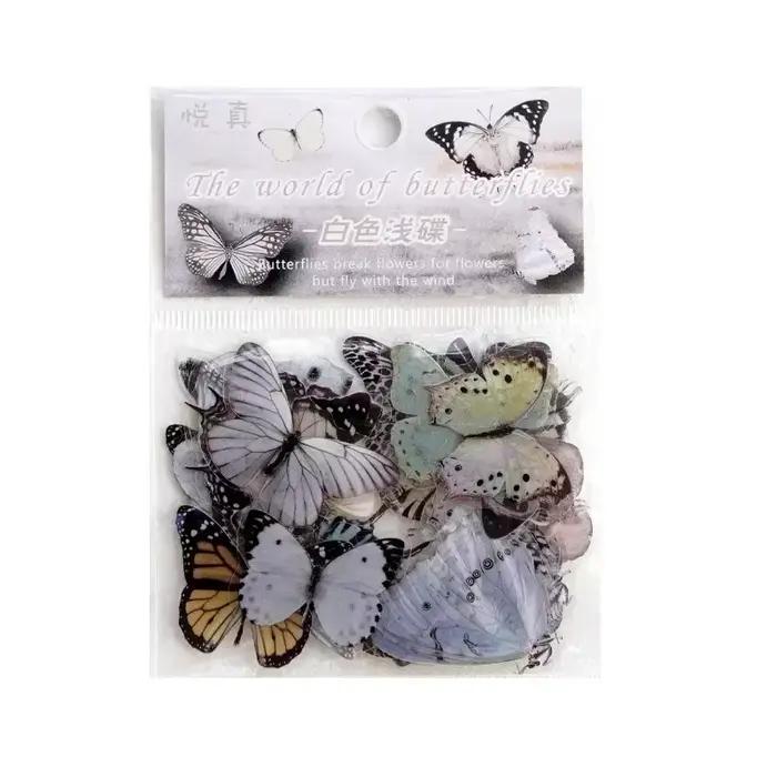 Autocollants série papillon, 40 pièces/paquet, Collage artistique, Journal indésirable, Scrapbooking