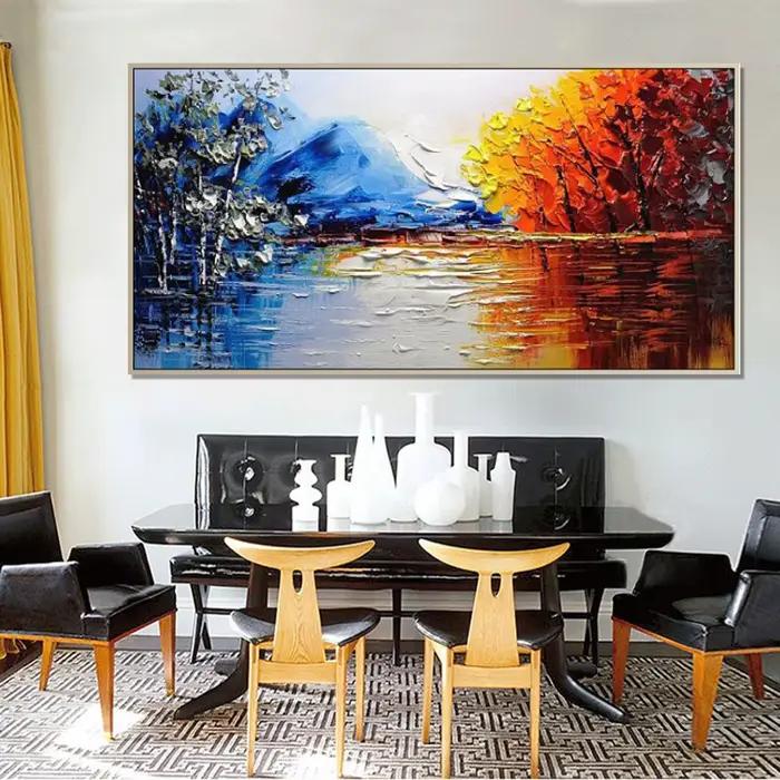 Peinture de paysage abstraite faite à la main sur toile, Art mural, images pour salon, décoration d'