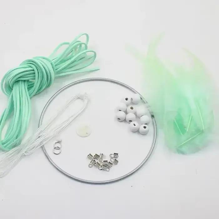 Kit attrape-rêves artistique à faire soi-même, accessoire de décoration bleue, ornement mural, décor