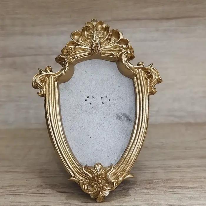 Cadre photo vintage DIY en résine, cadre antique doré exquis, taille mini, peut être utilisé comme c