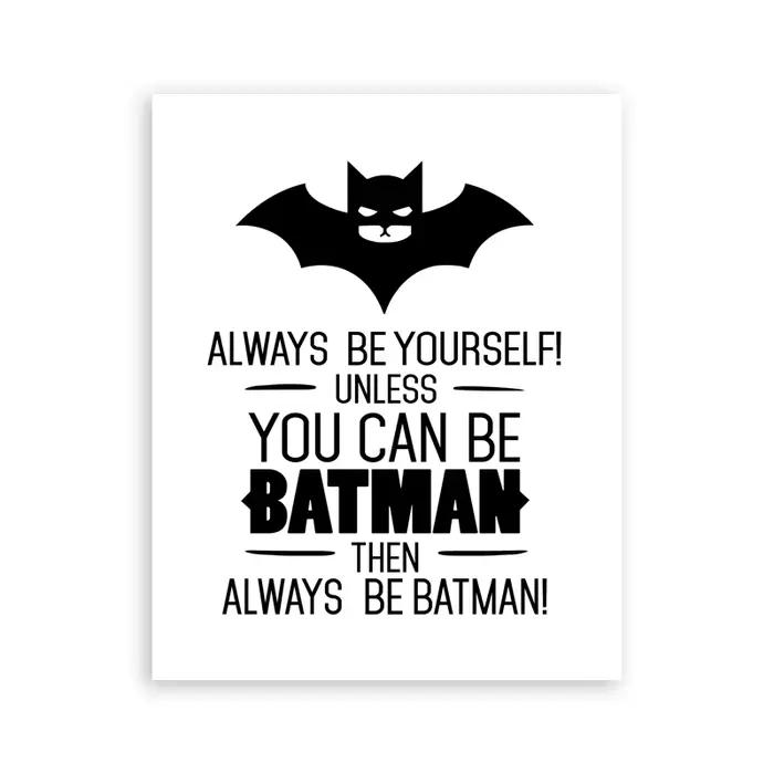 Batman citations inspirantes impressions d'art noir blanc affiches Style nordique INS toile peinture