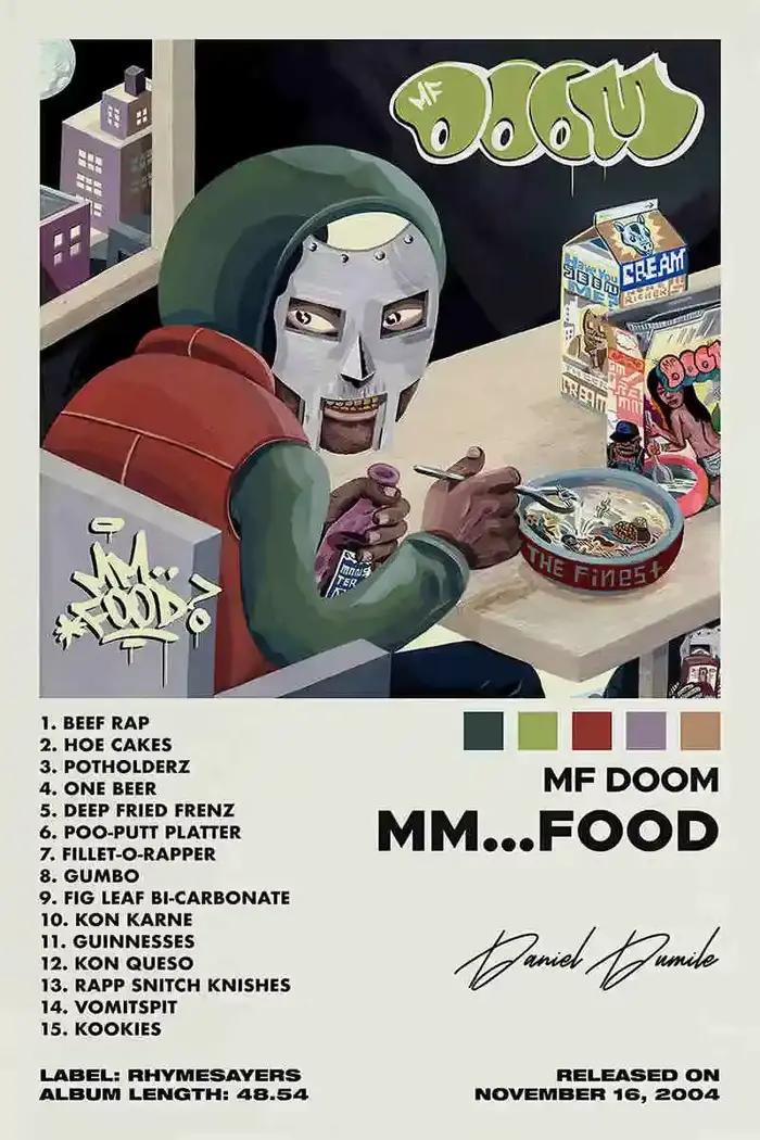 Poster Album de Bande Dessinée Doom, Esthétique, Rare, Hip Hop, Rock, Bande de Musique, Masque Alime
