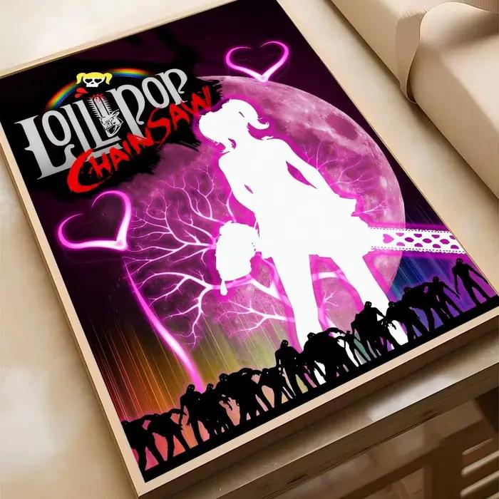 Poster et impressions murales « Classic Hot Lollipop Game Chainsaw Cute Girl » pour chambre moderne,
