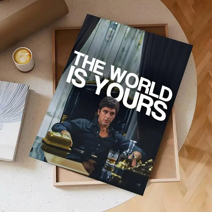 Affiche rétro The World Is Yours Scarface, autocollant mural auto-adhésif, autocollant imperméable p