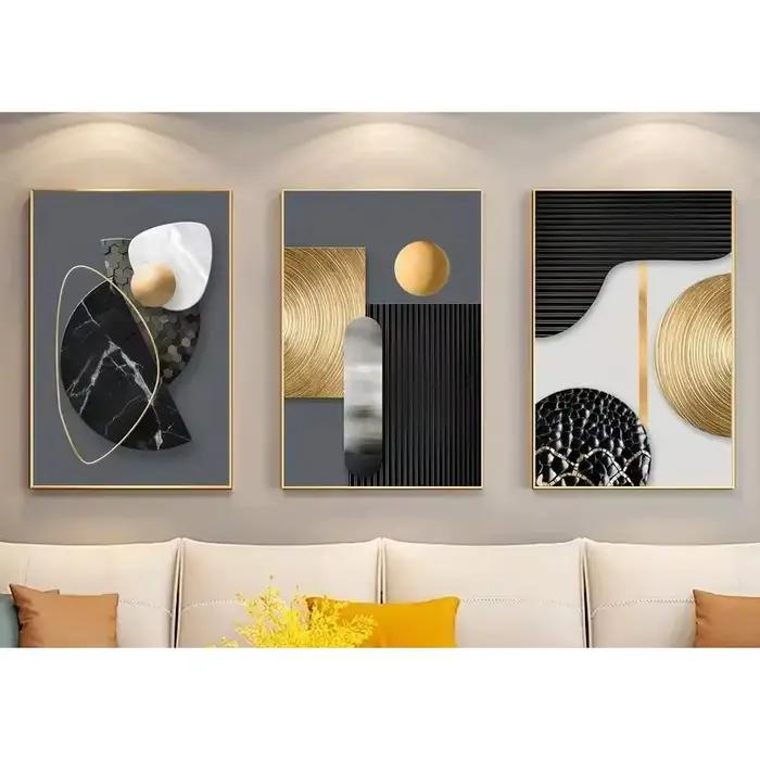 Affiche en toile abstraite sans cadre, 3 pièces, beau marbre, Design Simple, décoration, cadeau pour