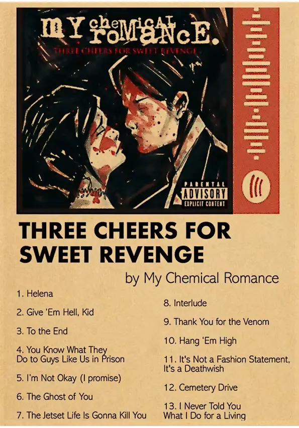 Affiches de Romance avec produits chimiques, bande en papier Kraft mat, classique, nostalgique, déco