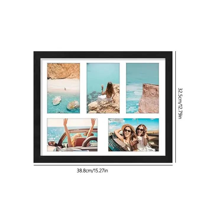 Cadre de Collage de 5 photos pour Couples, bricolage, Puzzle multi-grille, cadre Photo avec suspensi